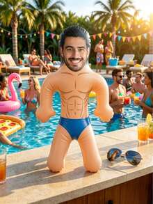 1pc Personalized Inflatable Blow-Up Doll, Customized With Your Face, Funny Single Women's Party, Bridal Gift, Inflatable Man, Wedding Favor, Special Occasion - Multicolor - View 10