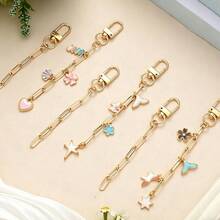 5/10pcs Gold Keychain Making Kit, Key Ring Swivel Snap Hook Chains, Keychain Bag Charm Kits For DIY Crafts, Jewelry Making Supplies - Chain - View 5