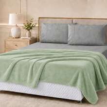 Microfiber Fleece Blanket, 180 Thread Count, Ultra Soft, 1 Piece, Velvety Touch, Single, Double, Queen - 薄荷綠 - 查看 7