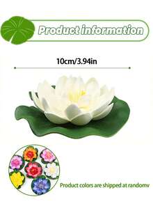 7件組人造漂浮水蓮花,多色仿生蓮花花束含蓮葉,防水泡沫牡丹花裝飾,逼真水景裝飾,適用於池塘、游泳池、水族箱、魚缸、婚禮場地佈置及夏季花園裝飾 - 彩色 - 查看 3