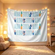 Tranh treo tường phong cách Aloha của Disney Lilo & Stitch, họa tiết nhiệt đới dễ thương, chất liệu vải mềm mại, thích hợp trang trí phòng ngủ, tiệc mùa hè và chụp ảnh. - 0 - Xem 6