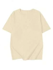 [ 100% Cotton ] Recommended New Products For Summer 2026: Lace Logo T-Shirt, Summer Dress, Women's Fashion T-Shirt, Short Sleeve Office Casual 200g Cotton Cartoon Character Printed Loose White Top, Y2K Women's Top, Spring Dress Top - Apricot - View 2
