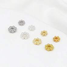 100-1000顆 4mm 金屬雪花隔珠，保色隔珠，金屬手工配件，適用於DIY手工珠寶、珠寶製作、手鍊、項鍊、耳環、髮夾材料 - 一袋 - 查看 2