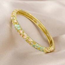 Luxury Hollow Colorful Crystal Bangle, Vintage Traditional Jewelry - Rainbow Diamonds - View 4