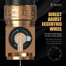 Ambition 1 قطعة Epoch قلم وشم لاسلكي قابل لتعديل الضربة بمحرك دوار بدون قلب بطارية 2400mAh شاشة رقمية لاسلكي RCA وضع مزدوج مسدس وشم للمحترفين - متعدد الألوان - مشاهدة 7