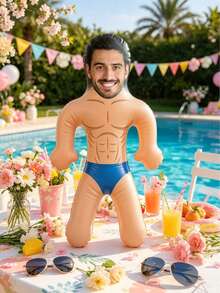 1pc Personalized Inflatable Blow-Up Doll, Customized With Your Face, Funny Single Women's Party, Bridal Gift, Inflatable Man, Wedding Favor, Special Occasion - Multicolor - View 8