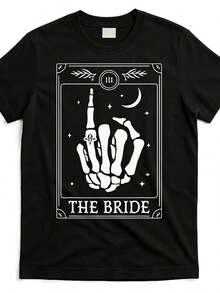 the bride coven skeleton hand gothic wedding bachelette t shirt tbc8565837 at black product imageCamia deptiva de  suave, cte atlético, cuello redondo, cómoda para crer, entrenar, ropa de calle y atuendos casuales de diario. - Blanco - Ver 1