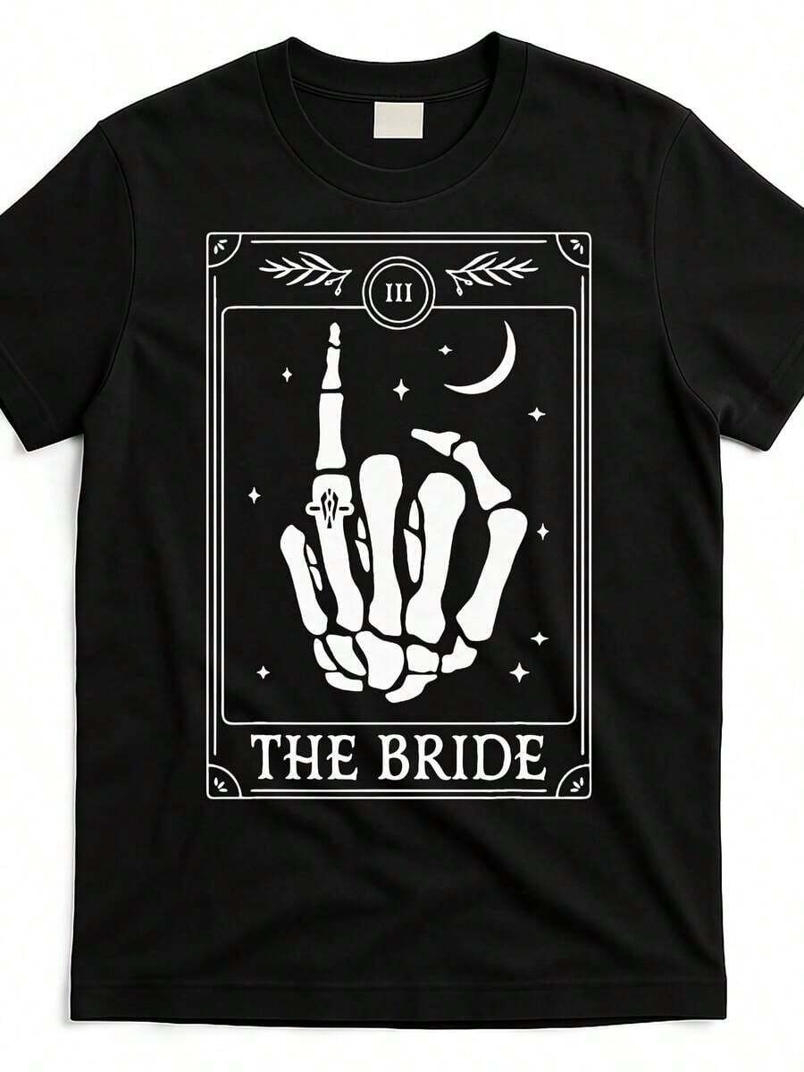 the bride coven skeleton hand gothic wedding bachelette t shirt tbc8565837 at black product imageCamia deptiva de suave, cte atlético, cuello redondo, cómoda para crer, entrenar, ropa de calle y atuendos casuales de diario. - Blanco - Ver 1