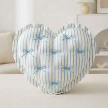 French Vintage Checkered Pattern Bow-Shaped Heart-Shaped Cushion For Living Room And Bedroom Decoration - Heart-Shaped Gift For Birthday Gift - CYBZ86-1 - 查看 9