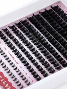 尖端 + 120D + 下睫毛 3合1接睫毛，長度 6-18mm，D/DD 212片睫毛簇，加厚單根睫毛，漫畫風接睫毛，貂毛修剪，輕盈蓬鬆睫毛 - DD - 查看 6
