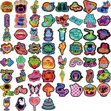 60 Stücke Neon Aufkleber mit Tieren, Schmetterlingen, Geld, Burger für Wasserflaschen, Gepäck, Gitarren, Computer, Telefone und Scrapbooks - 60 Stück - Übersicht 4