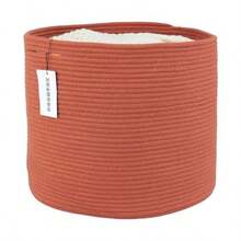 XUANGUO - Cesta de cuerda de algodón para niñas y niños 16 x 14 pulgadas cesta de lavandería para bebé cesta redonda tejida organizador para almacenamiento de juguetes mantas zapatos ropa - Rstico - Ver 2