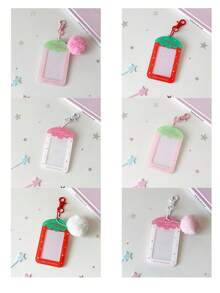 Minimalist Design Cute Cartoon Strawberry 3 Inch Card Holder, K-Pop Fan Hard Card Case, Bus Card Wallet, Student, Office And Daily Decorative Card Holder - Multiple Styles - View 6