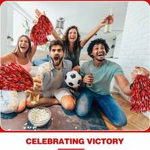 2pcs, Brightly Colored Cheerleading Pom Pom Set, Perfect For Sports Events, Team Encouragement Gatherings, School Dance Celebrations, Birthdays, Christmas And Other Holiday Occasions, Suitable For Football, Basketball And Sports Events - Perfect As Party Accessories - Multicolor - View 5