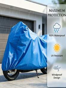 All-Weather Heavy Duty Motorcycle And Bicycle Dust Cover - Snowproof, Sunproof - Suitable For Motorcycles, Bicycles, Electric Bikes, ATVs - Black/Grey Outdoor Vehicle Dust Cover, Motorcycle Cover, Valentine's Day/Easter Gift - Multicolor - View 5