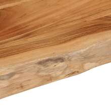 vidaXL Wall Shelf 19.7"X15.7"X1" Rectangular Solid Wood Acacia Live Edge - Brown - View 6
