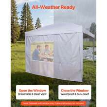 Canopy Sidewalls, Fit For 10 X 10 Ft Pop Up Canopy Tent, Tent Side Walls With Waterproof And Sunlight Protection Layer For Outdoor Event Tents, Vendor Booths, Camping (1 Sidewall Only, White) - 10 X 10 Ft, 1 Sidewall - View 5