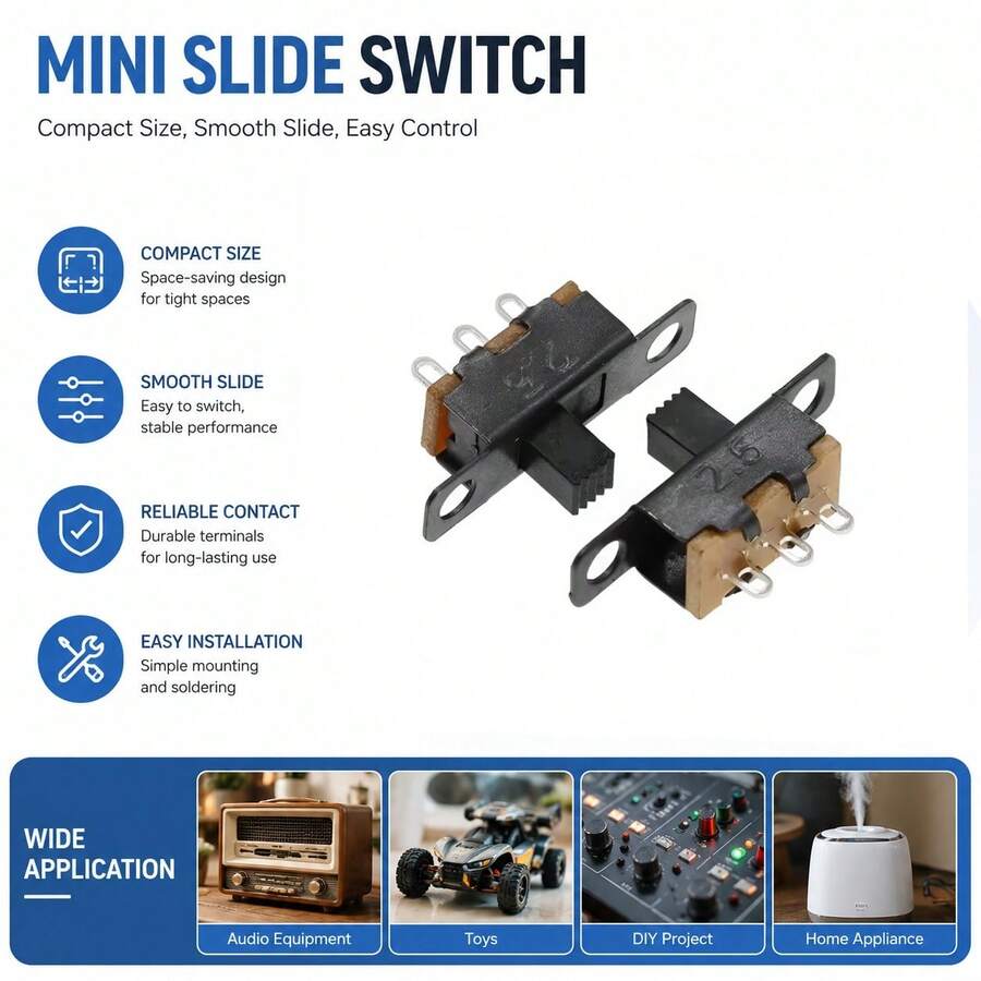 50pcs, G3 Lever Toggle Switch, Mini Electronic Switch - Black - View 1