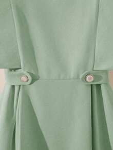 Vestido corto elegante y romántico para vacaciones, trabajo y uso diario - verde menta - Ver 7