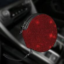 Full Rhinestone Car CD Bag, Luxury Vehicle Disc Storage Pouch, Auto CD Holder Disc Organizer Case - View 11