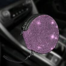 Full Rhinestone Car CD Bag, Luxury Vehicle Disc Storage Pouch, Auto CD Holder Disc Organizer Case - View 9
