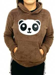 Women's Warm Panda Winter Sweater - 鏽棕色 - 查看 4