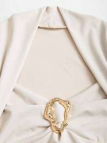 Women Midi Dresses - Apricot - View 6