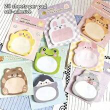 Set Of 8 Styles, 160 Sheets, Animal-Shaped Sticky Notes, Cute And Creative Memo Pads, Cartoon Reusable Stickers, Student Gift Notepads - Multicolor - View 7