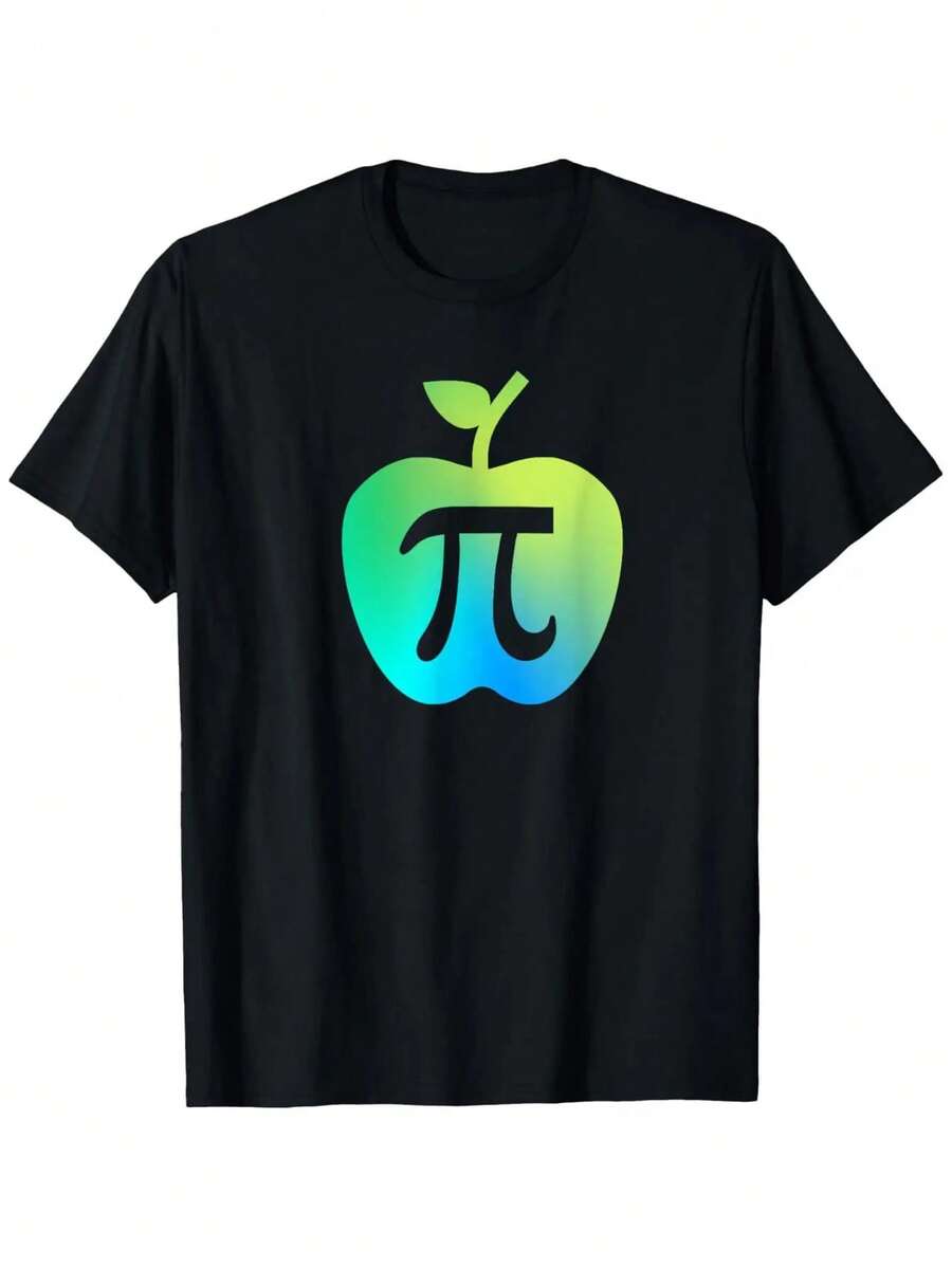 Camiseta Divertida del Día de Pi - Unisex,, Cuello Redondo, Elástica y Transpirable, Talla S - para Entusiastas de la Ciencia y las Matemáticas, Ropa Casual, Camiseta para Amantes de las Matemáticas, Diseño Humorístico, Ligera, Tela Transpirable, Estampada, Perfecta para Maestros y como Básico de Armario CasualDaily Casual Round Neck Short Sleeve-Shirt Women - Negro - Ver 1
