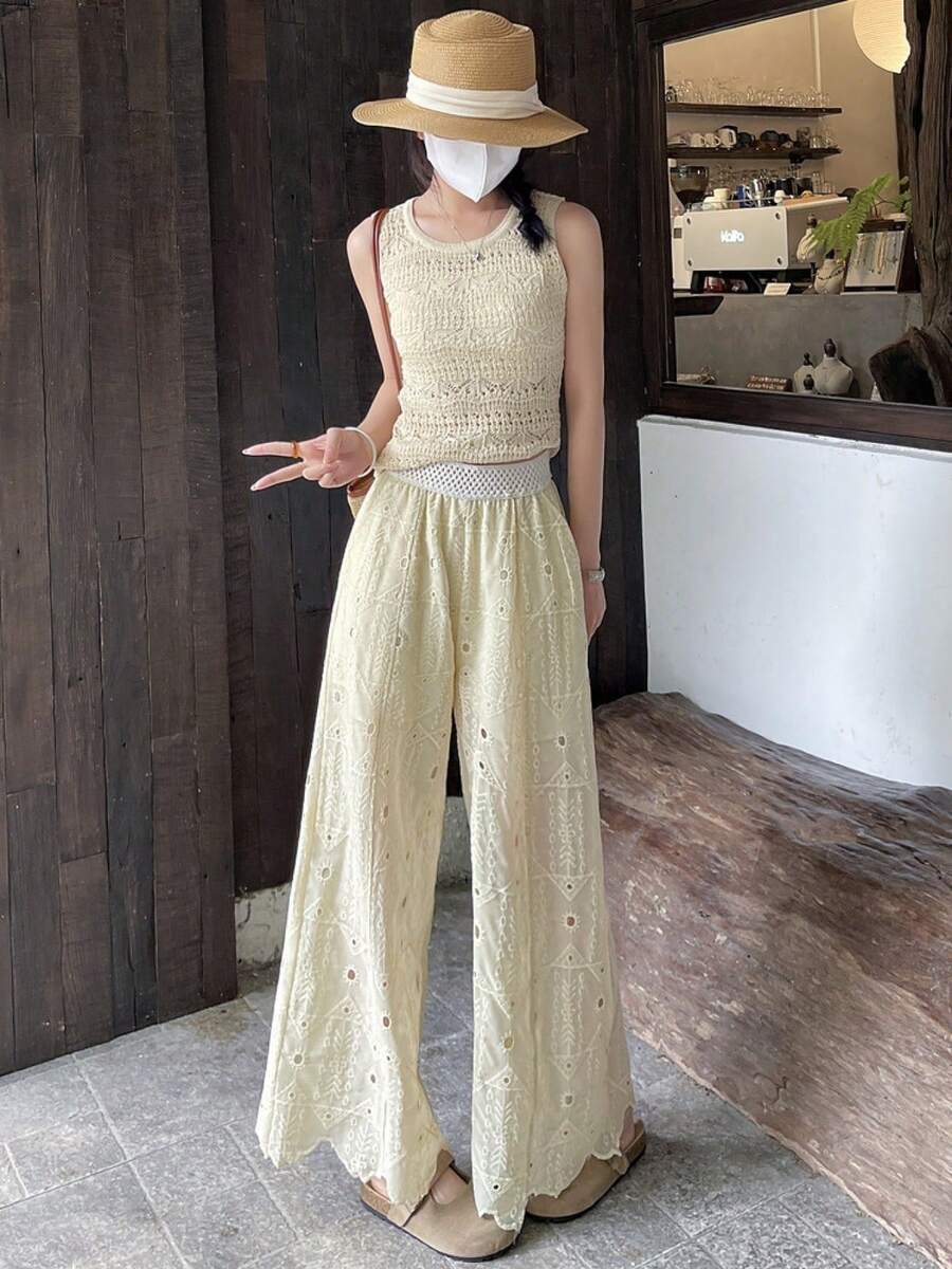 Women Pants - Yellow - View 1