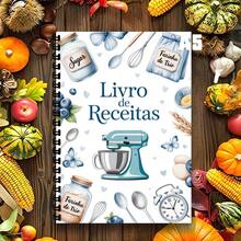 1pc Portuguese A5 Recipe Diary And Cooking Log - Baking Journal With Spiral Binding, Suitable For Portuguese Recipe Notebook, Planner, Gift For Chefs, Baking Diary - E - View 6
