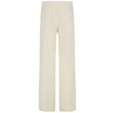 Pantalones de punto estilo casual de vacaciones para playa, pantalones largos básicos minimalistas holgados y transparentes sexy para uso diario en verano - blanquecino - Ver 5