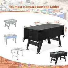 Foosball Table Cover Outdoor Waterproof Soccer Table Cover Heavy Duty Rectangular Patio Football Game - Black 210D - View 3