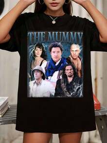 The Mummy Movie T-Shirt,  Retro Bootleg Tee - Black - View 1