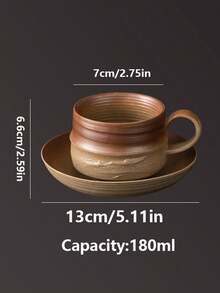 1套奢華高端精緻陶瓷咖啡杯碟組，復古下午茶套組，適用於居家與辦公室 - 彩色 - 查看 3