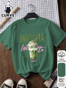 100% Cotton Short Sleeve Blouse With Lobster Print, Plus Size, Summer Style Graphic Tee, Vacation Wear, Travel Wear, Beach Style, Minimalist Holiday Clothes QUGV - 綠色 2 - 查看 12