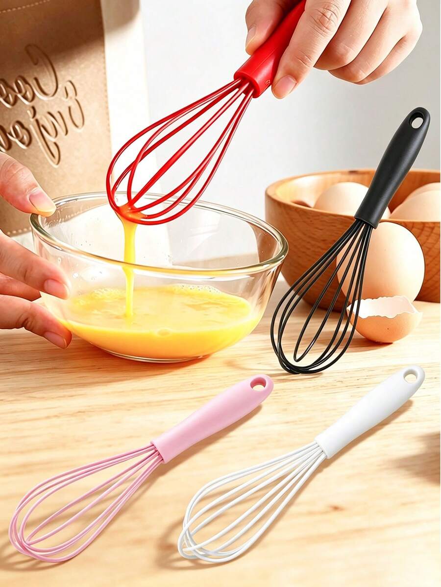 1pc Silicone Hand Mixer, Multi-Function Whisk, Cream Beater, Dough Mixer, Kitchen Baking Tool, Suitable For Mixing, Stirring And Whipping, Ideal For Home, Restaurant, Cake Shop, Dessert Shop, Great Gift For Parents, Family, Friends, Baking And Cooking Enthusiasts - Multicolor - View 1