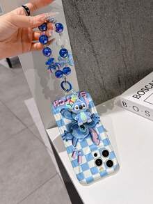 Estuche de teléfono autorizado por Disney - Set con cadena, Estuche de teléfono 3D de Stitch de Lilo y Stitch talla grande una pulsera 3D de silicona de Stitch con anillo metálico desmontable, con patrón de Stitch y Angel, compatible con iPhone 17/16/15/14/13/12/11/XS/XR/X Plus Pro Max, un estuche de teléfono de dibujos animados con estilo, la opción de regalo perfecta, protección de teléfono, funda de teléfono duradera, un gran regalo para amigos y familiares. - Blanco - Ver 3