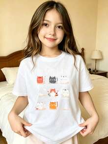 God Says I'm A Cat T-Shirt For Girls - White - View 1
