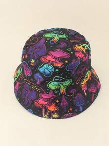 Mũ xô unisex hai mặt in họa tiết nấm thời trang mới năm 2026, phong cách Hip Hop Y2K. - A - Xem 18