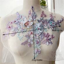1pc Beaded 3D Floral Embroidery Applique Sewing Patch For Wedding Dress Decoration - Cloth Patch - View 3
