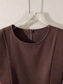 Vestido corto elegante y romántico para vacaciones, trabajo y uso diario - Negro - Ver 10