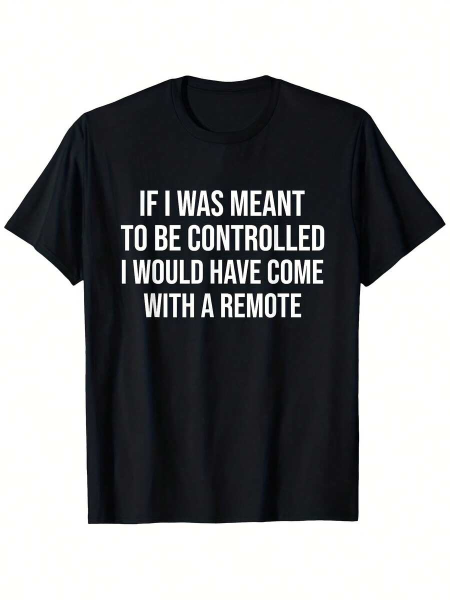 T-shirt drôle et sarcaste sur le thème de la télécommande - avec la phrase "Si je n'étais pas censé être contrôlé" - T-shirt en coton doux et extensible pour couples, adultes, soirées - T-shirt unisexe à coupe ample (tailles S-XXXL) - Vêtements pour hommes, t-shirts pour hommes, tenues d'été pour hommes, t-shirts de groupe, t-shirts pour hommes, tenues de vacances pour femmes, tenues d'été modestes, hauts en jersey, vêtements d'été pour femmes, hauts en coton, hauts d'été, tenues d'été pour femmes, hauts blancs, hauts de soirée. - Noir - Voir 1
