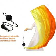 1Sets Multi-Color Dance Silk Veil Poi, Suitable For Party Tap Dance, Belly Dance Performance, Dance Props - Black Red - View 5