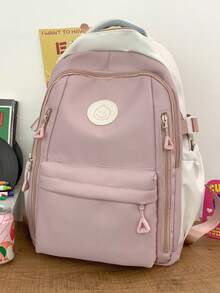 Lightweight Portable Anti-Theft Multi-Pocket Backpack, Suitable For Students And Teenagers, Applicable For School, Travel, Hiking, Rock Climbing, Sports And Outings - Pink - View 2