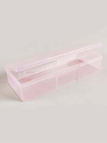 Transparent Pink Nail Art Tool Storage Box - Pink - View 1