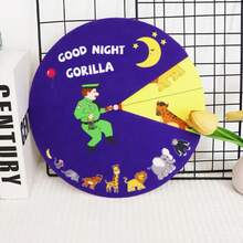 hoojojo 1Pc Good Night Gorilla Felt Story Game Roulette, Interactive Rotating Vocabulary Matching Game, Reading Role Play Learning Activity Props, Storytelling Felt Board Cards, Classroom Interaction Props, Teacher Supplies, Back To School Party Activity - Multicolor - View 9