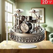 Decoración de batería acrílica 2D, adorno de escritorio con tema musical, recuerdo coleccionable para bateristas - A - Ver 8