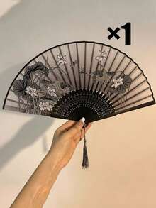 Evantai chinezesc clasic cu ciucuri în stil asiatic | Evantai portabil pentru dans | Accesoriu Hanfu Cheongsam | Decorațiuni pentru casă | Evantai pliabil de mână | Decorațiuni, Decorațiuni pentru casă, Cadou de absolvire, Potrivit pentru cadouri de nuntă, petrecere de propunere în căsătorie, petrecere de ziua de naștere, cadouri de nuntă și cadouri de petrecere - Mărime universală - Vizualizare 12