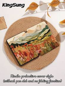 Kingsung Funda para tablet con patrones de paisaje bordados, adecuada para iPad Air 8 (M4) 2026 (11 pulgadas), Air 8 (M4) 2026 (13 pulgadas), 9.7/10.2/10.5/10.9/12.9/Pro 11, Air 8 (M4) 2026 de 10a generación (11/13 pulgadas), y también para Galaxy Tab S6 Lite de 10.4 pulgadas. Adecuada para Kindle Paperwhite de 12a generación 2024, Kindle de 11a generación 2022 con protección anti-caídas, soporte inteligente/función de activación/suspensión automática. - Multicolor - Ver 10